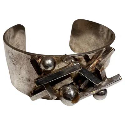 Pre-owned Georg Jensen 1970s Ad Design Modern Cuff Bracelet Jens Andersen & Erik Dunning Denmark In Silver