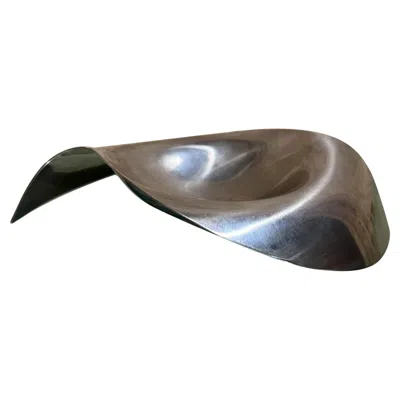 Pre-owned Georg Jensen 1993  Denmark Sculptural Stainless Please Pass Me Dish In Gray