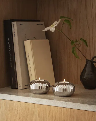 Georg Jensen 2pc Tealight Candleholder Set In Silver