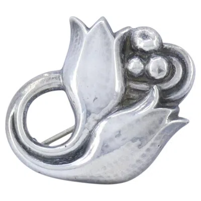 Pre-owned Georg Jensen 830 Silver Tulip Brooch No. 100, Denmark, 1933�1944 In Multiple
