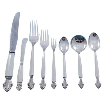 Pre-owned Georg Jensen Acanthus By  Sterling Silver Flatware Set Service 100 Pcs Dinner Xl