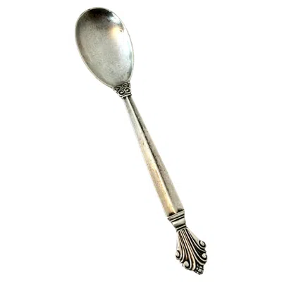 Pre-owned Georg Jensen Acanthus Sterling Silver Spoon In Sand