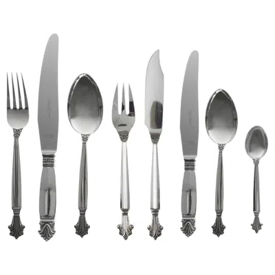 Pre-owned Georg Jensen Acanthus Sterling Silverware For 12, 1917