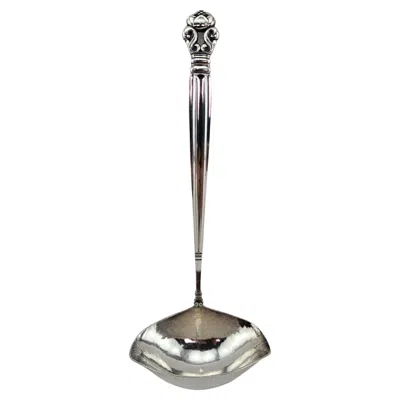 Pre-owned Georg Jensen 'acorn' Sterling Silver Gravy Ladle