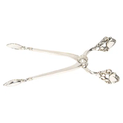 Pre-owned Georg Jensen Acorn Sugar Tongs In Silver