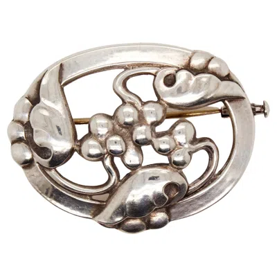 Pre-owned Georg Jensen Antique Art Deco  Moonlight Grapes Brooch Or Pin No. 101 In Purple