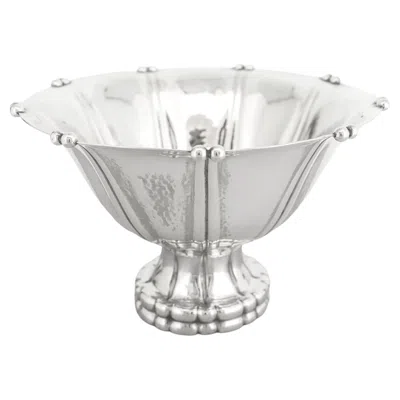 Pre-owned Georg Jensen Antique  Sterling Silver Hand Hammered Sugar Bowl No. 4
