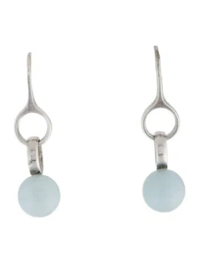 Pre-owned Georg Jensen Aquamarine Drop Earrings In Multicolor