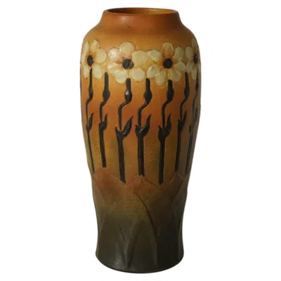 Pre-owned Georg Jensen Art Nouveau Ceramic Vase By , P. Ipsens Enke, Copenhagen, Ca. 1900 In Brown