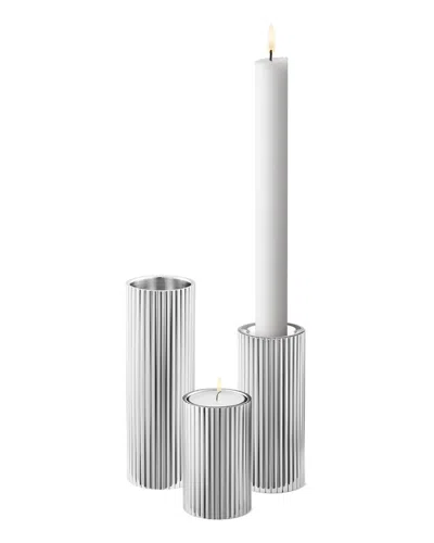 Georg Jensen Bernadotte Medium Tealight & Candleholder In White