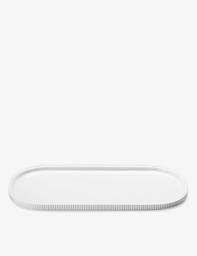 Georg Jensen Bernadotte Ridge-rim Porcelain Serving Platter 40cm