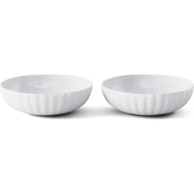 Georg Jensen Bernadotte Set Of 2 Porcelain Bowls In White