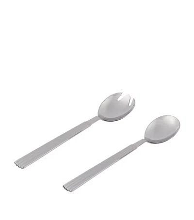 Georg Jensen Bernadotte Stainless Steel Salad Serving Set In Gray