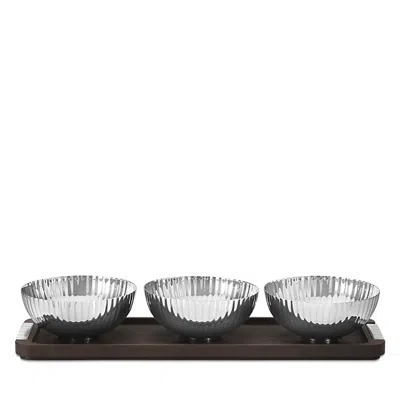 GEORG JENSEN BERNADOTTE TRAY WITH THREE BOWLS