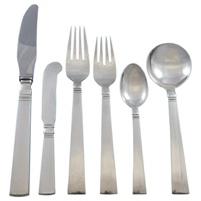 Pre-owned Georg Jensen Blok,  Sterling Silver Flatware Set For 6 Service 36 Pieces Dinner