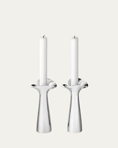 Georg Jensen Bloom Botanica Candleholders In Silver