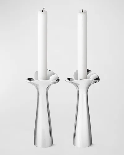 Georg Jensen Bloom Botanica Candleholders In Gray