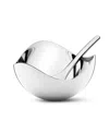 Georg Jensen Bloom Salt Cellar And Spoon In Silver