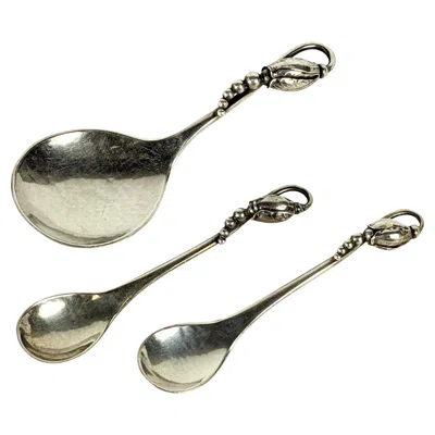 Pre-owned Georg Jensen Blossom Pattern Sterling Pieces In Silver