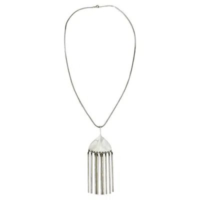 Pre-owned Georg Jensen Broom Pendant, Necklace By Bent Gabriëlsen For , Denmark 1960s In Silver
