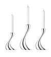 Georg Jensen Cobra Candleholder Small Three-piece Set In Silver