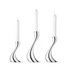 Georg Jensen Cobra Candleholder Small Three-piece Set In Silver