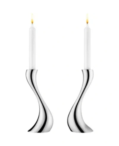 GEORG JENSEN COBRA CANDLESTICK MEDIUM, 2 PIECE