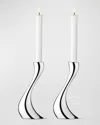 Georg Jensen Silver Cobra Medium Candle Holder Set