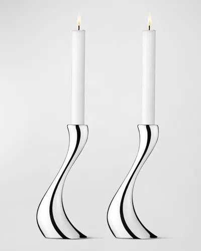 GEORG JENSEN COBRA MEDIUM CANDLE HOLDERS, SET OF 2