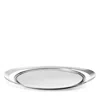 Georg Jensen Cobra Removable Leather Inlawy Stainless Steel Handle Serving Tray In Silver