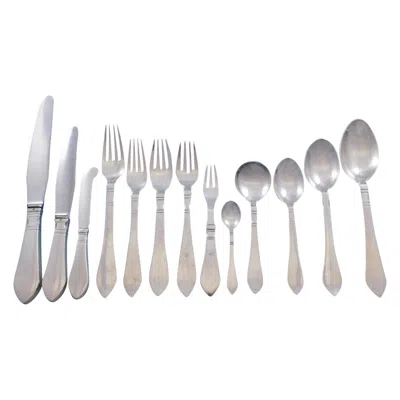 Pre-owned Georg Jensen Continental  Sterling Silver Flatware Set 12 Service 164 Pcs Dinner
