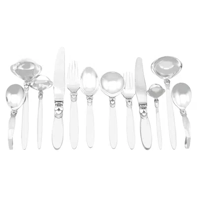 Pre-owned Georg Jensen Danish Sterling Silver Canteen Of Cutlery For Six Persons
