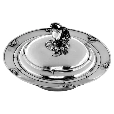 Pre-owned Georg Jensen Danish Sterling Silver Vegetable Tureen Dish & Cover 228h 1945-77