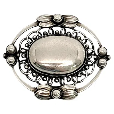 Pre-owned Georg Jensen Denmark #91 Sterling Silver Pin / Brooch In Multi