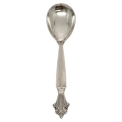 Pre-owned Georg Jensen Denmark Acanthus Sterling Silver Sugar Spoon 5 7/8"" #19722 In Multi