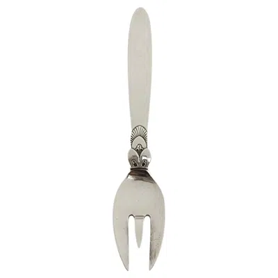 Pre-owned Georg Jensen Denmark Cactus Sterling Silver Lemon Fork 4 1/2" #15287 In Multi
