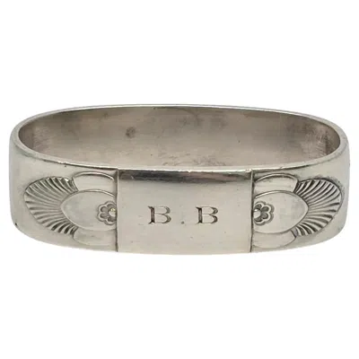 Pre-owned Georg Jensen Denmark Cactus Sterling Silver Napkin Ring 81a W/mono #19423 In Multi