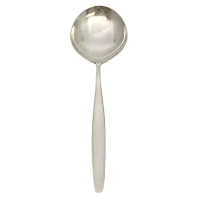 Pre-owned Georg Jensen Denmark Cypress Sterling Silver Small Serving Spoon 8 1/2" #18626 In Multi