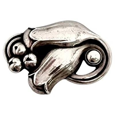 Pre-owned Georg Jensen Denmark Sterling Silver 100b Tulip Pin/brooch #14681 In Multi