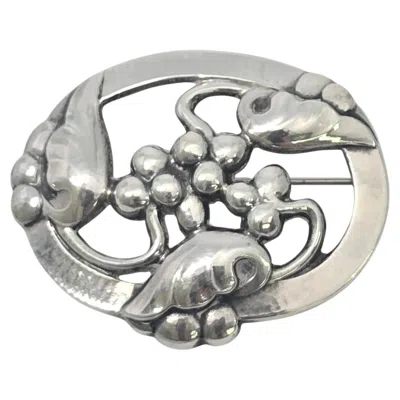 Pre-owned Georg Jensen Denmark Sterling Silver 101 Moonlight & Grapes Pin/brooch #24717 In Purple