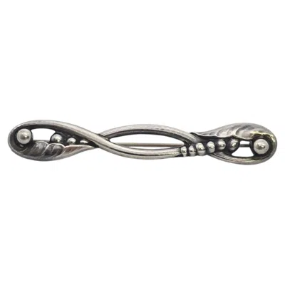 Pre-owned Georg Jensen Denmark Sterling Silver 110 Peapod Leaf Pin/brooch #25611 In Multi