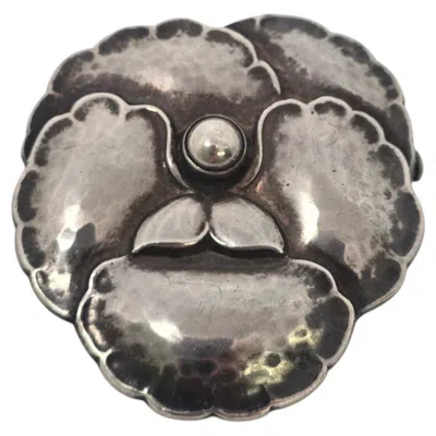 Pre-owned Georg Jensen Denmark Sterling Silver 113 Pansy Pin/brooch #25617 In Multi