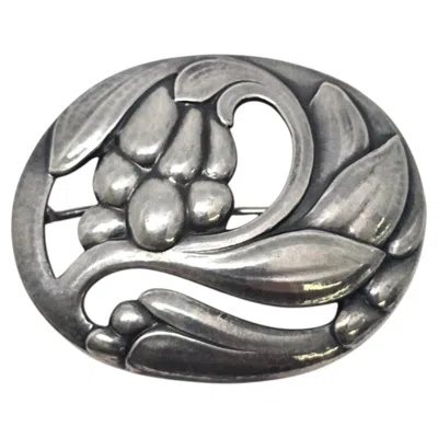 Pre-owned Georg Jensen Denmark Sterling Silver 65 Ginger Blossom Pin/brooch #25614 In Multiple