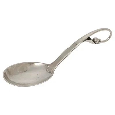 Pre-owned Georg Jensen Denmark Sterling Silver Ornamental 21 Curved Handle Jam Spoon 21188 In Multi