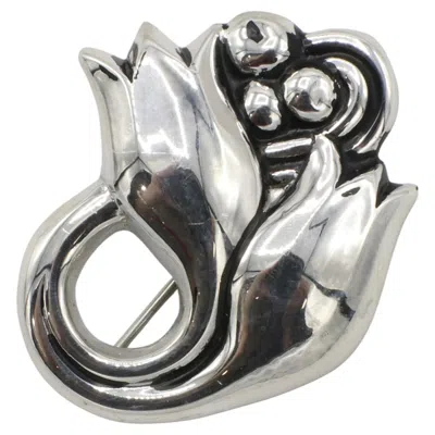 Pre-owned Georg Jensen Denmark Sterling Silver Tulip Flower Pin Brooch In Multiple