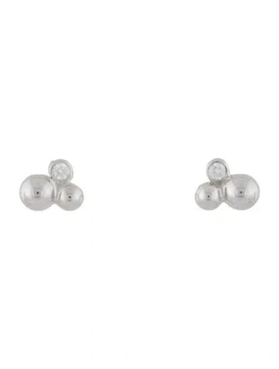 Pre-owned Georg Jensen Diamond Moonlight Grapes Stud Earrings In Multi