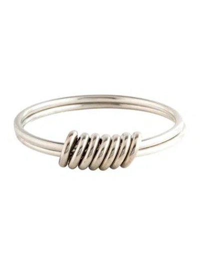 Pre-owned Georg Jensen Double Bangle Bracelet, 7.5" In Multicolor