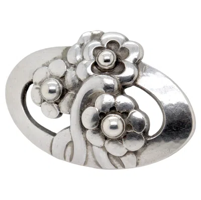 Pre-owned Georg Jensen Early  Sterling Silver Flower Brooch No. 28, 1925-1930 In Multi