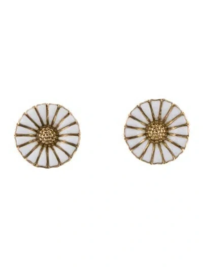 Pre-owned Georg Jensen Enamel Daisy Stud Earrings In Multi