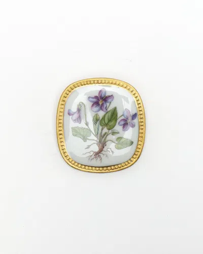 Georg Jensen Flora Danica Brooch In Gold